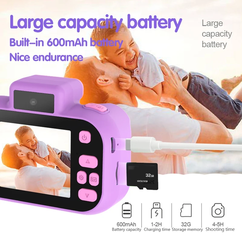 Children's Camera High-Definition 4000W Front Rear Dual-Camera 2 Inch 1080P HD Screen Digital Camera Photography