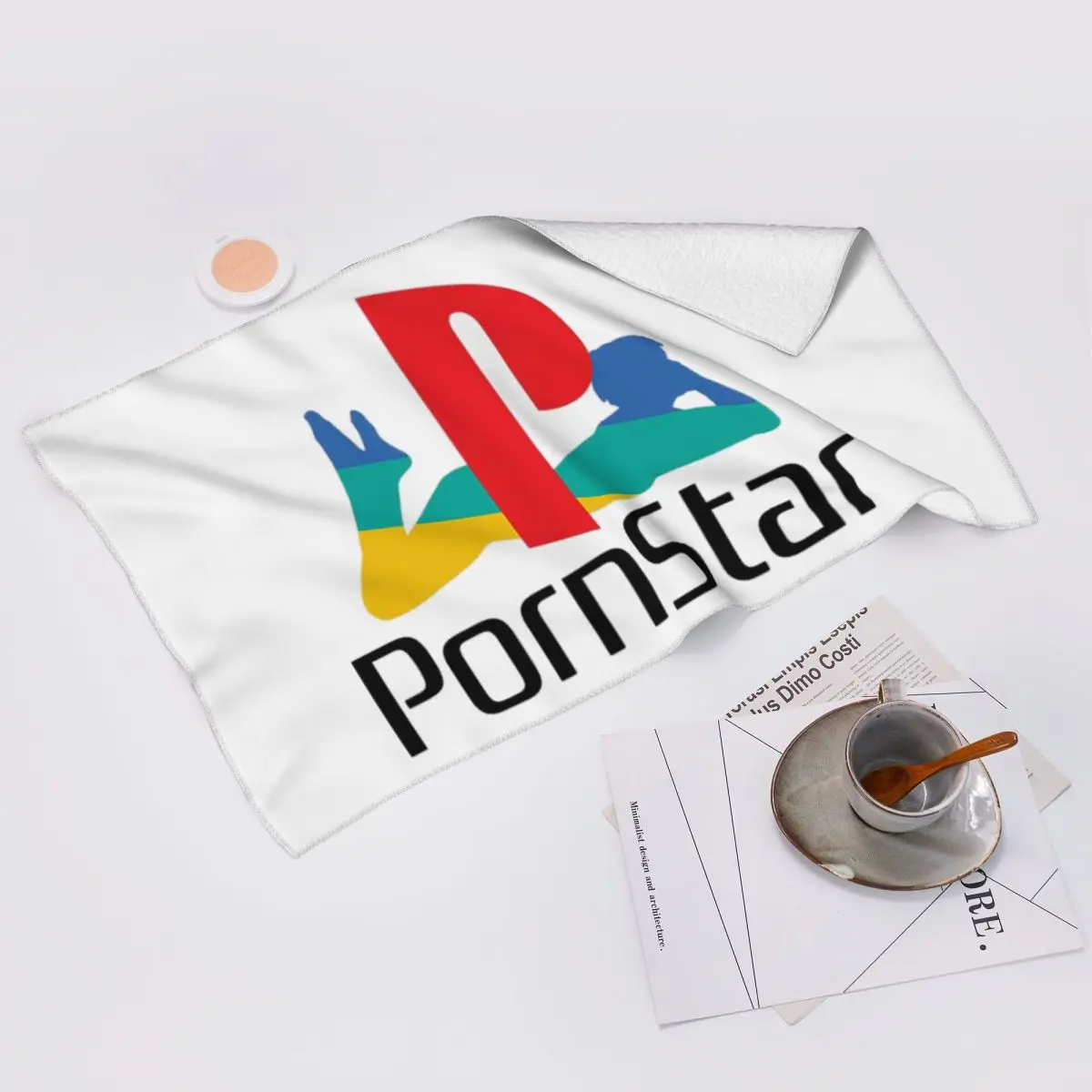 Custom Ps Pron Star White Soft Face Towel Quick Dry Pool Bath Cotton Towels Breathable