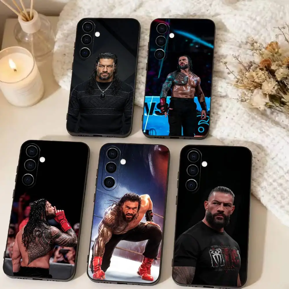 wrestler Roman Reigns  Phone Case Black Silicone Soft For Samsung Galaxy A73,A72,A71,A70,A53,A52,A51