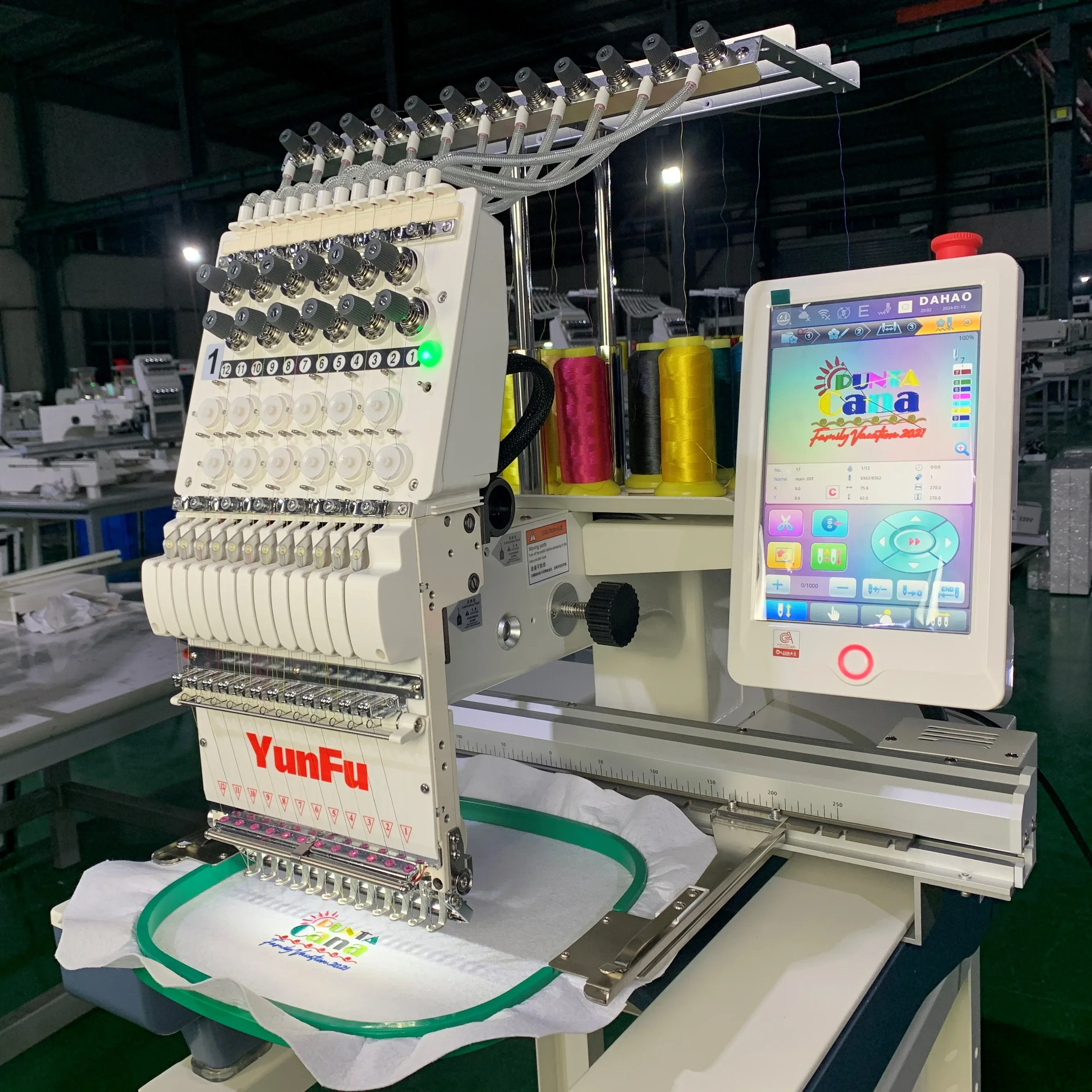 Factory Price Industrial Embroidery Machine Clothes 12 15 Needles Single Head 1200 RPM 350*500 Mm Embroidery Machine