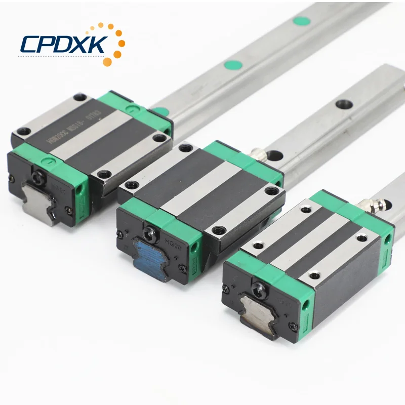 Linear rail HGR15 /20 / 25 2pcs Linear Guide Rail + 4pcs Linear Block Carriage HGH...CA or HGW...CC for CNC