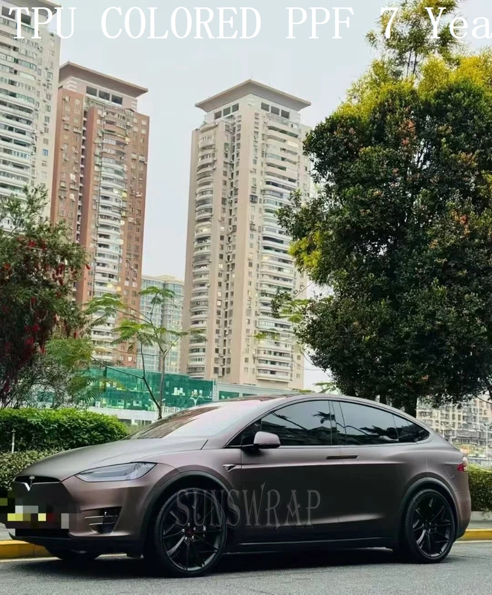 

Premium Self-Healing TPU PPF Matte Dark Brown Wrapping Films Paint Protection Film for Car Yacht Boat Aviation 5x52ft/roll