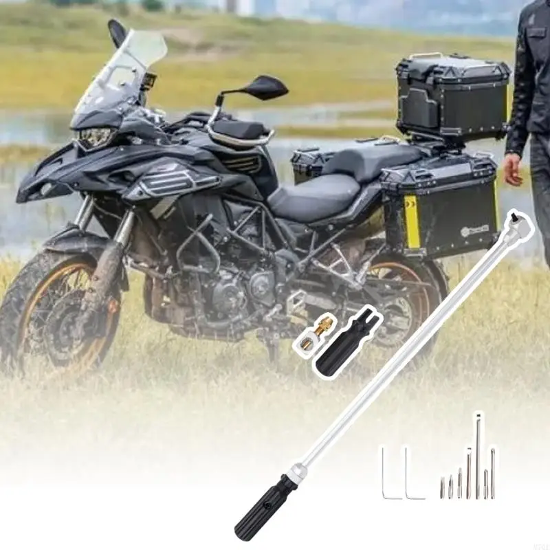M76E Motorrad-Vergaser-Einstellwerkzeug 485 mm mit 90-Grad-Kegelrad und magnetischem Bit-Set – Detail 5