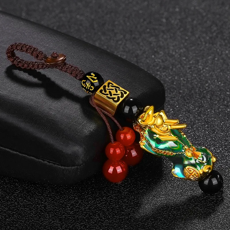 Lucky Fengshui Pixiu Keychain Women Men Charm Feng Shui Piyao Key Ring For Key Bag