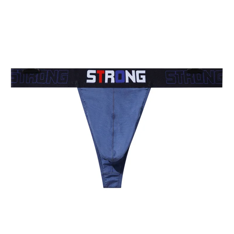 Men's Thong Modal T-Shaped Panties Sexy Low-Waist Underwear Convex Pouch Jockstrap Underpants Sports Breathable Thongs G String