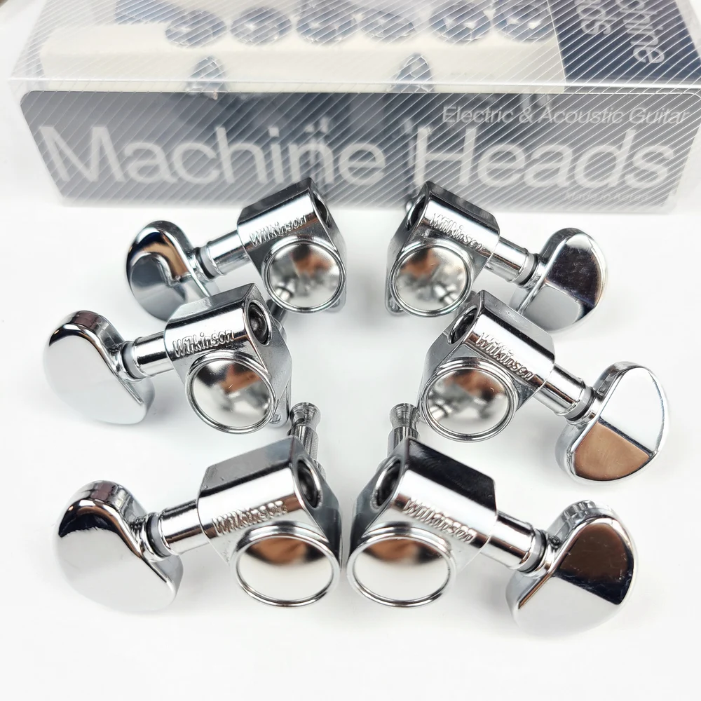 Wilkinson  Tuning Keys Pegs 19:1 Guitar Machine Heads Tuners For Les Paul LP SG Electric or Acoustic Guitar WJ303 Chrome Silver