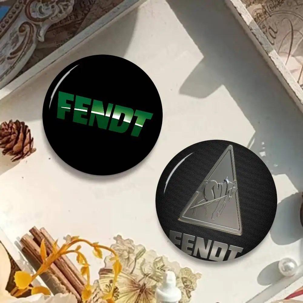 Farming Tractor F-Fendt Cartoon Brooches Anime Badge Round Handmade Brooch Lapel Pins Jewelry for Backpack Clothes Gifts