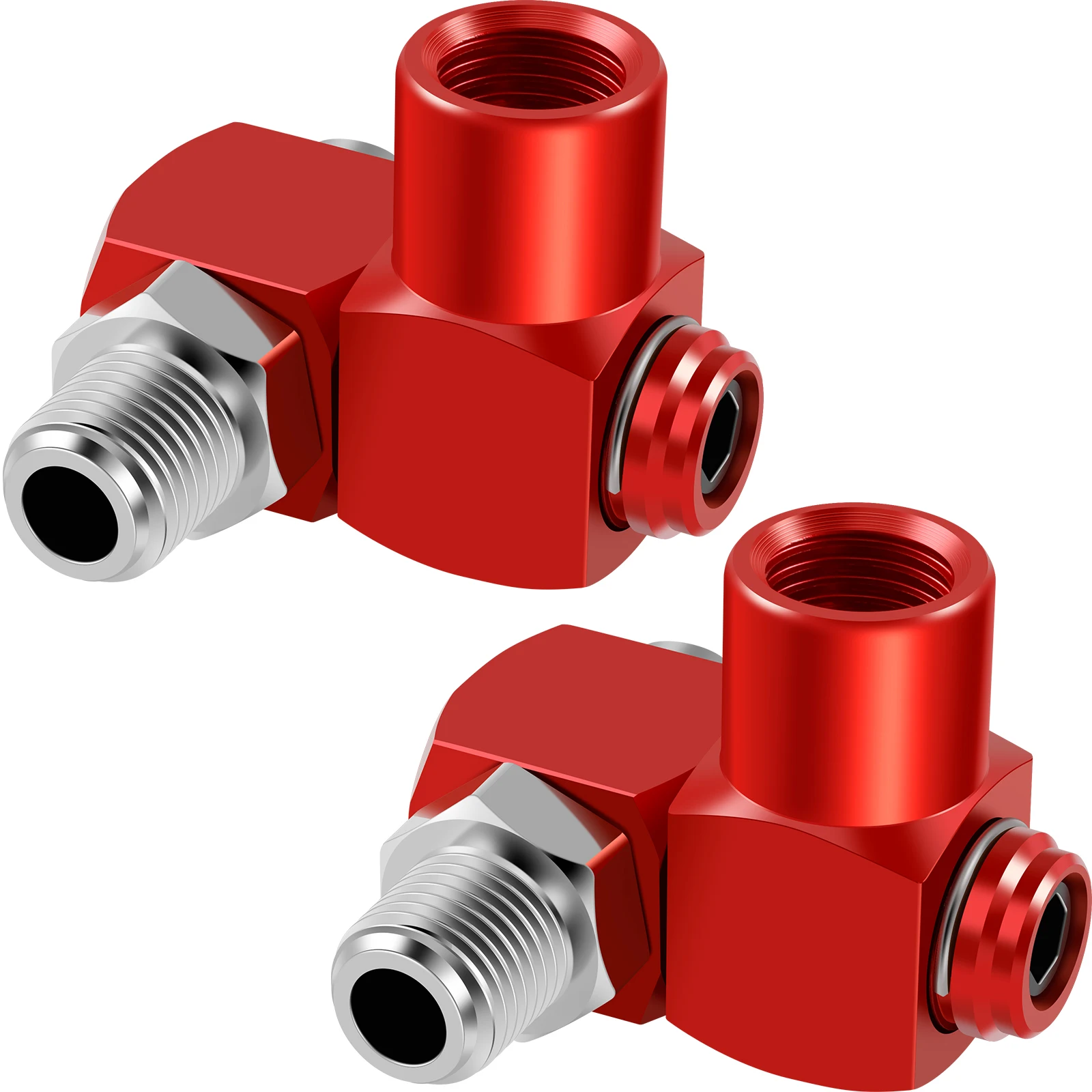 Swivel Air Hose Connector 1/4inch NPT 360° Swivel Pneumatic Tool Adapter Lightweight Aluminum Air Hose Fittings