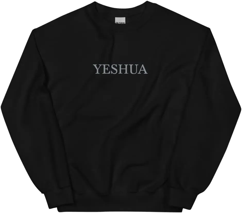

Толстовка унисекс YESHUA, одежда на христианской основе, одежда на базе Faith, толстовка с круглым вырезом с вышивкой