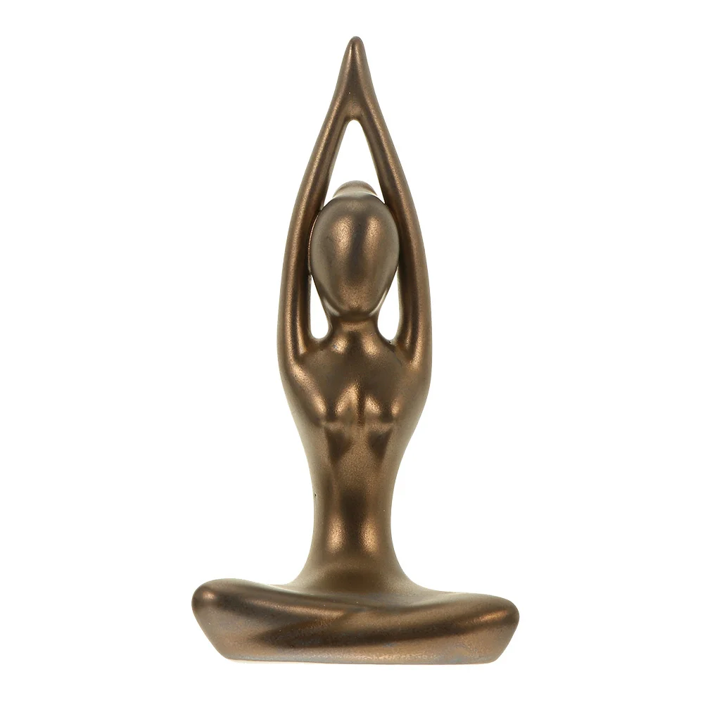 

Yoga Statue Girl Figure Resin Craft Modern Room Ornament for Study Window Desk Festival Wedding Birthday Decorative Piece