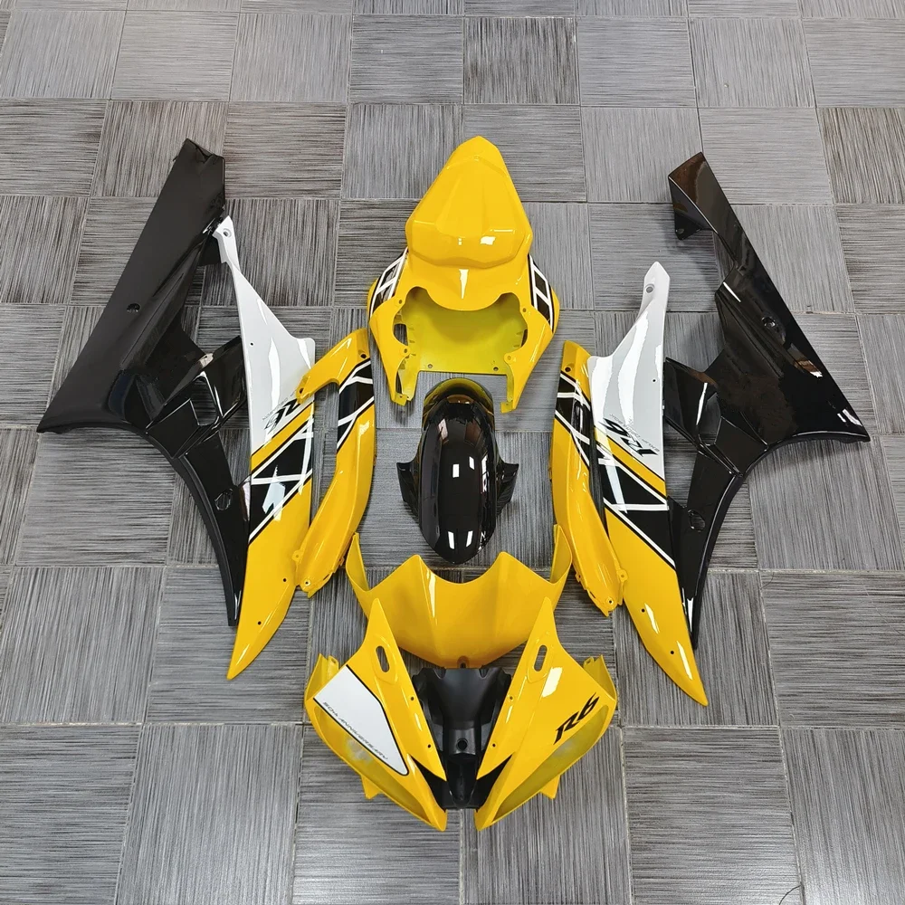 

Motorcycle for YAMAHA YZF1000 R6 2006 2007 Full Fairing Kit Bright yellow black white tape printing Bodywork Cowling Injection