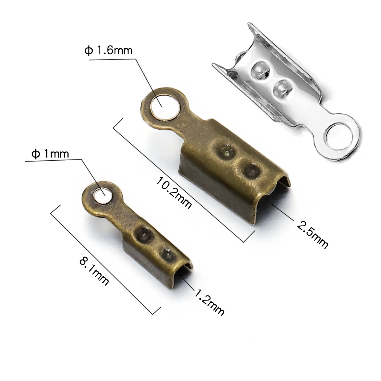 200pcs Hot Selling 2mm Flat Wax Thread Velvet Rope End Buckle Necklace Spinning Baotou Rope Buckle Accessories Wholesale