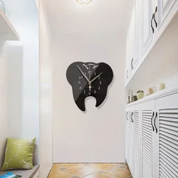 Personality Creative Acrylic Teeth Mirror Diy Wall Clock Mute Living Room Bedroom Sticker Household Pointer Home Decoration