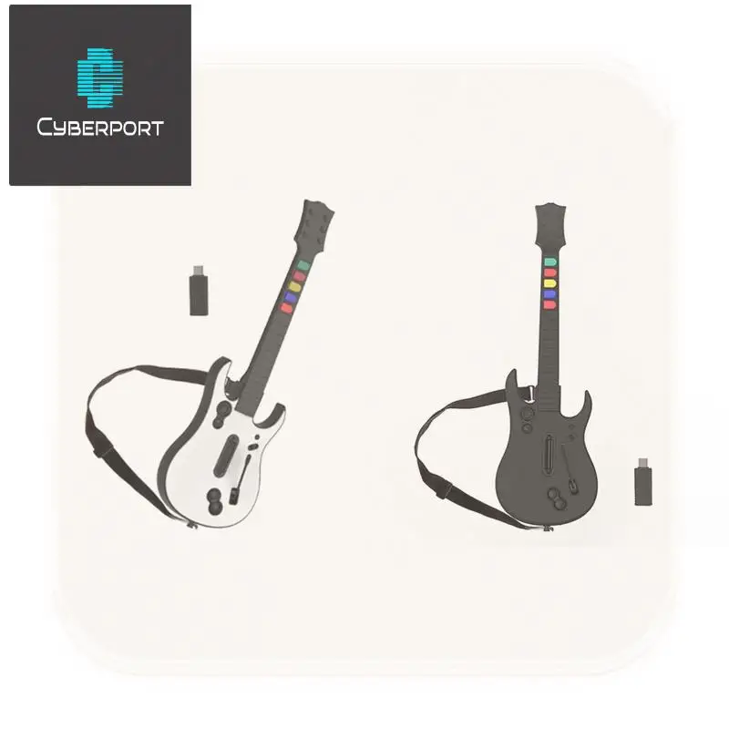 Dostawa w ciągu 24 godzin Bezprzewodowy kontroler gitarowy 2.4G do gier na PC PS3 Kompatybilny z Clone Hero Rock Band Games Zdalny joystick Wady
