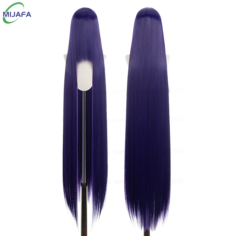 700 g hochwertige 59" 150 cm lange gerade Cosplay-Perücke mit Pony, blond, braun, rot, grün, blau, hitzebeständige Haarfarben, Anime-Perücken