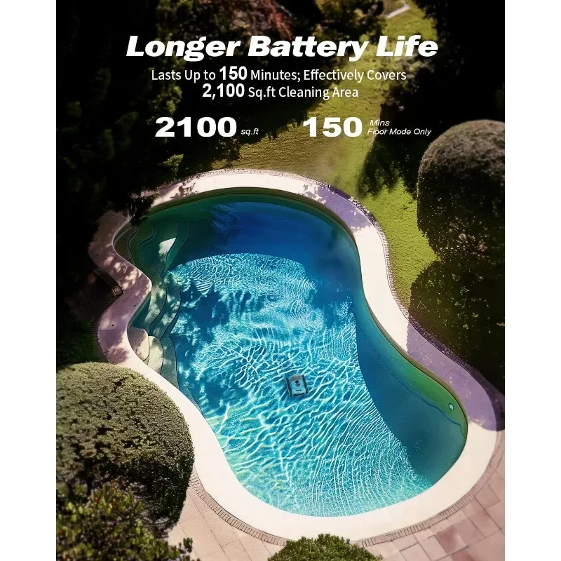 Aspirador de piscina para piscinas inground: limpadores robóticos automáticos sem fio HISION para limpeza de paredes e linhas de água de piscina