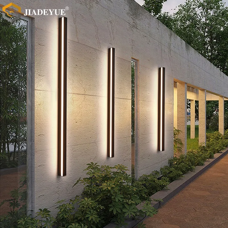 Lâmpada de parede LED impermeável ao ar livre, lâmpada de parede longa, IP65, Hotel Villa Exterior, Escadaria Corredor Corredor, 220V