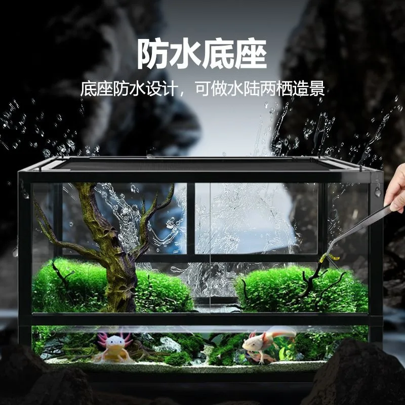 Climbing pet feeding box glass climbing tank lizard guardian snake tortoise horned frog reptile rainforest tank