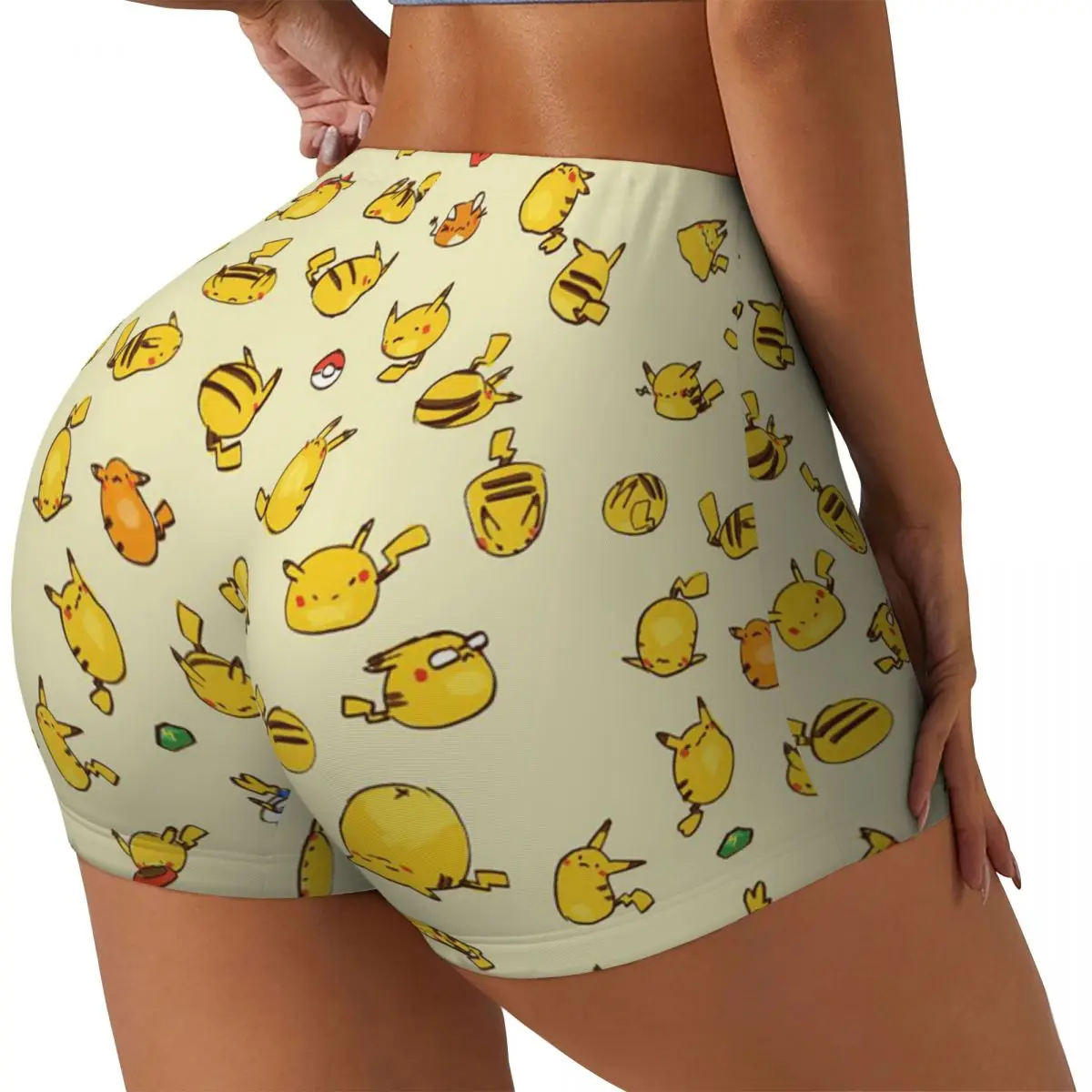 Custom Women's Pikachus Kawaii Workout Yoga Shorts Gym Athletic Biker Running Shorts