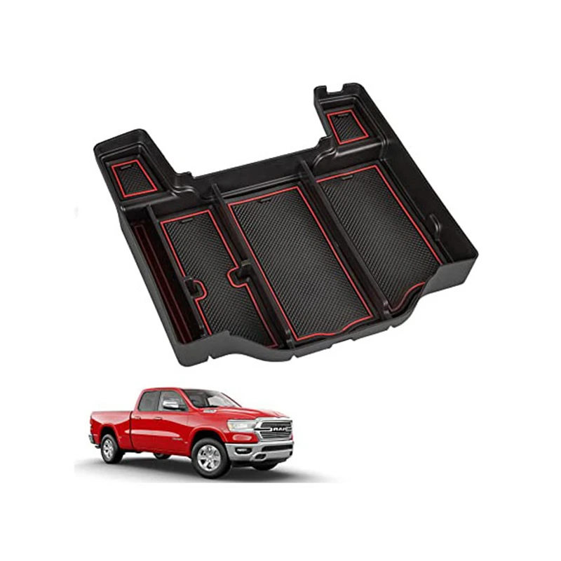 Car Center Console Organizer Tray for Dodge RAM 1500 2500 3500 2022 2021 2020 2019 Armrest Storage Box Interior Accessories