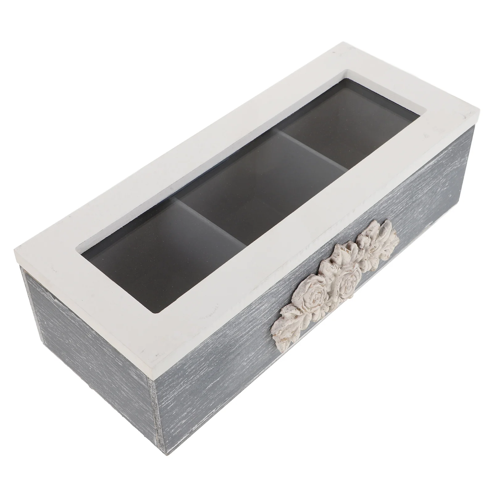 

Wooden 3 Compartment Jewelry Box Organizer Transparent Lid Durable Storage For Necklaces Rings Earrings Drawer Design Vintage