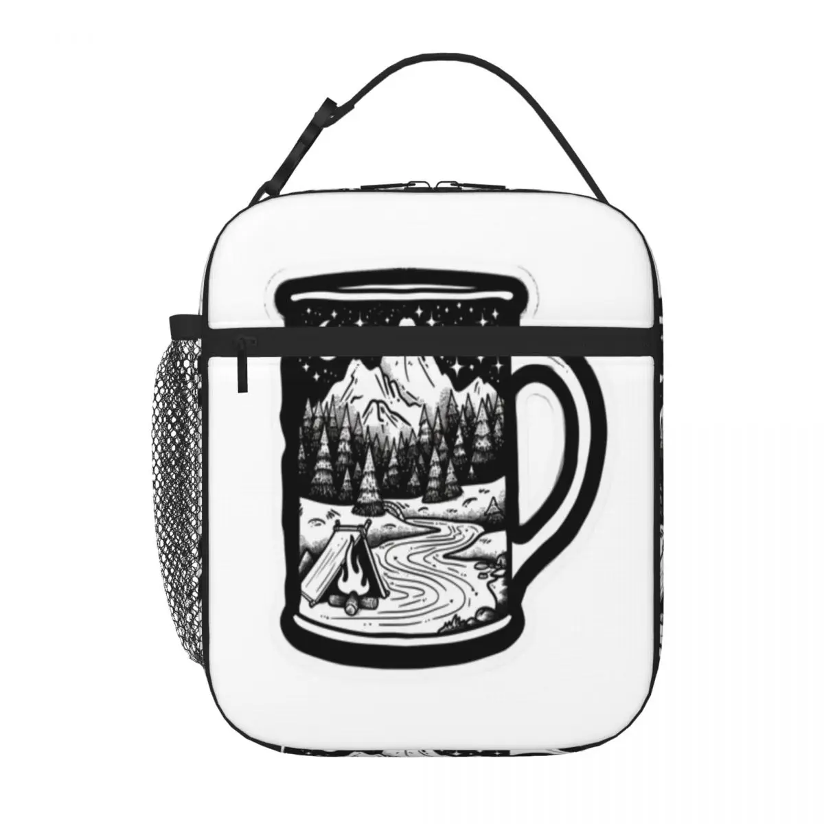 Hot Sale Outdoor Camping Mug Sticker Earthy Tone Shoulder Lunch Bag Garden Party Cooler Lunch Bag