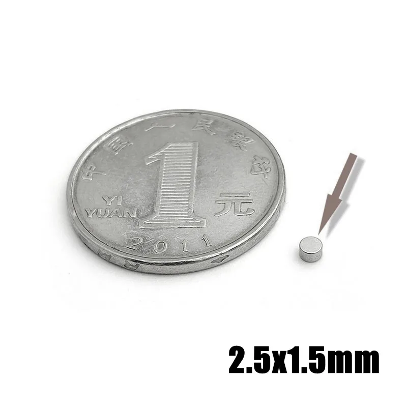 20~500Pcs 2.5x1.5mm Small N35 Round Magnet 2.5*1.5 mm Neodymium Magnet Permanent NdFeB Super Strong Powerful Magnets 2.5x1.5 mm