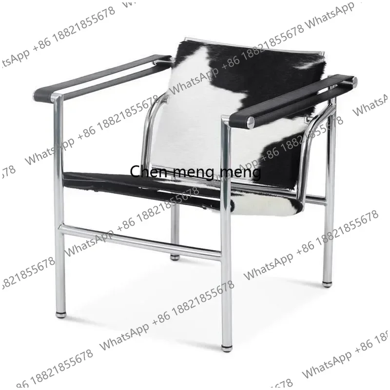 Italian Super Simple Casual Chair Living Room Light Luxury Stainless Steel Cafe Negotiation Living Room Bedroom makeup chair