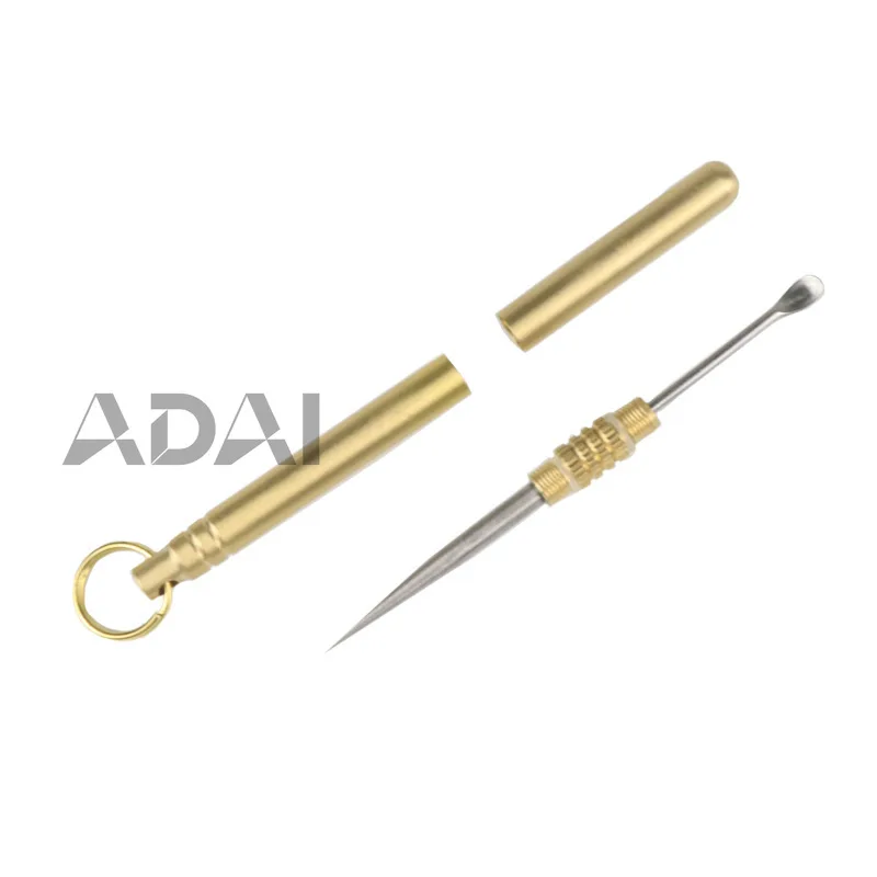 

Titanium alloy multifunctional teeth cleaning tool, brass double headed ear scoop, portable portable oral and ear canal cleaner