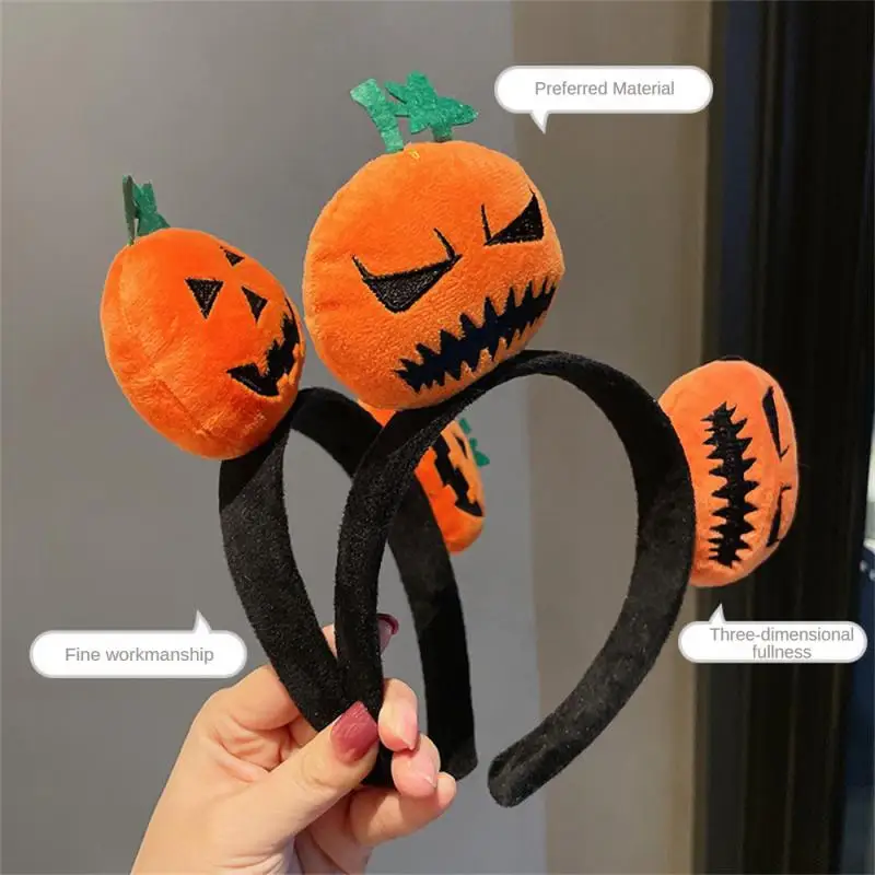 Diadema con Clip para el pelo para mujer, diadema divertida de linterna de calabaza de Halloween, accesorios para el cabello de dibujos animados, Otoño e Invierno