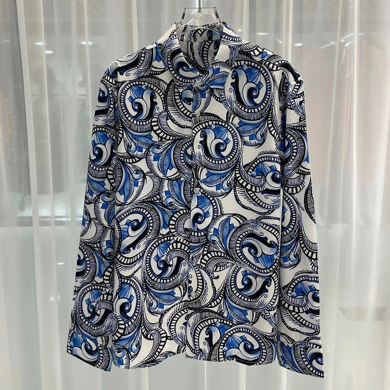 Fashionable men's artistic shirts, business and leisure, Hawaii vacation shopping, daily home, long sleeved shirts