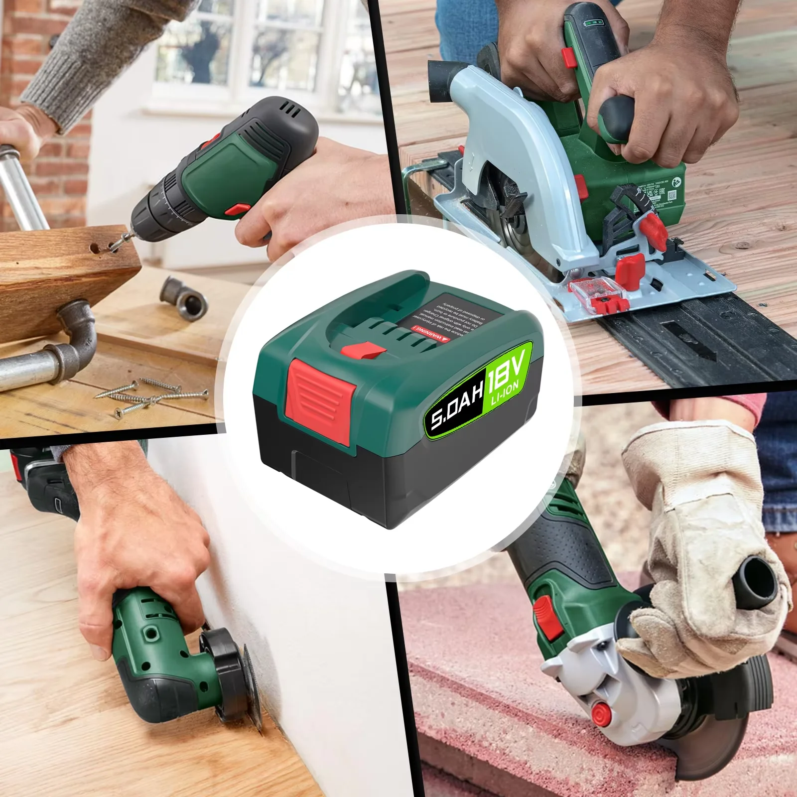 5000mAh Ersatzakku für Bosch PBA 18V, Kompatibel mit Bosch Home & Garden PBA PSB PSR 18 V Elektrowerkzeugen, Wiederaufladbarer Akku – Detail 2