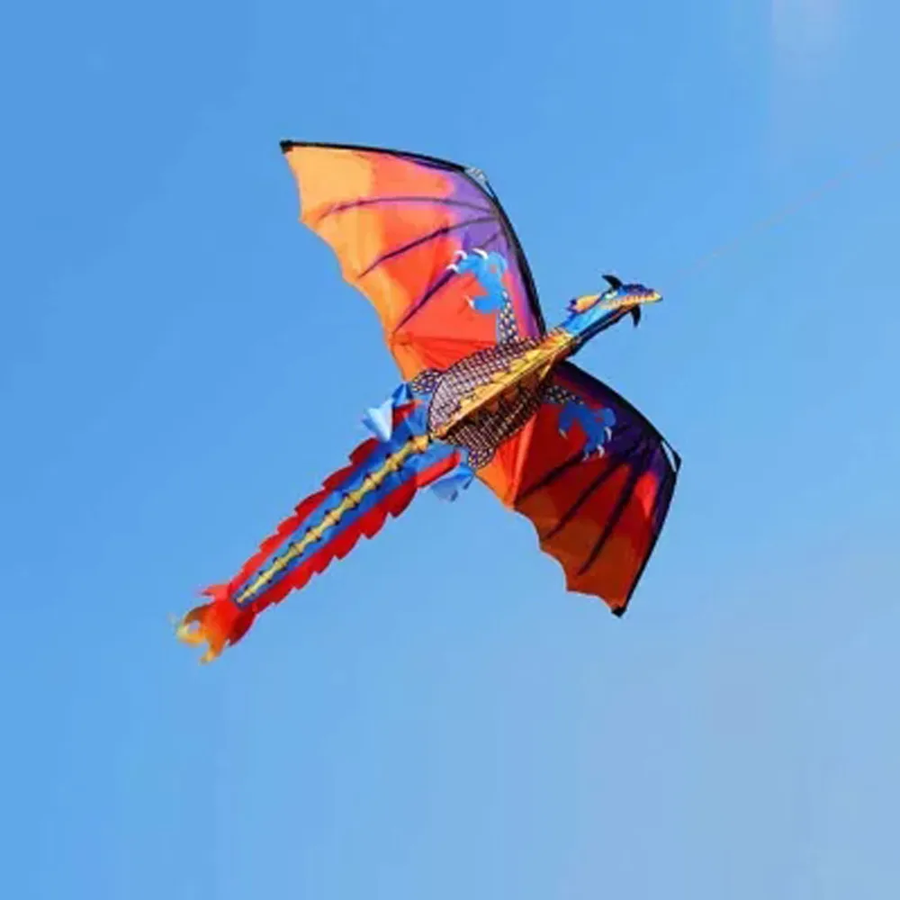 3D Dragon Kite Kids Toy Fun Outdoor Flying Activity Game Children With Tail