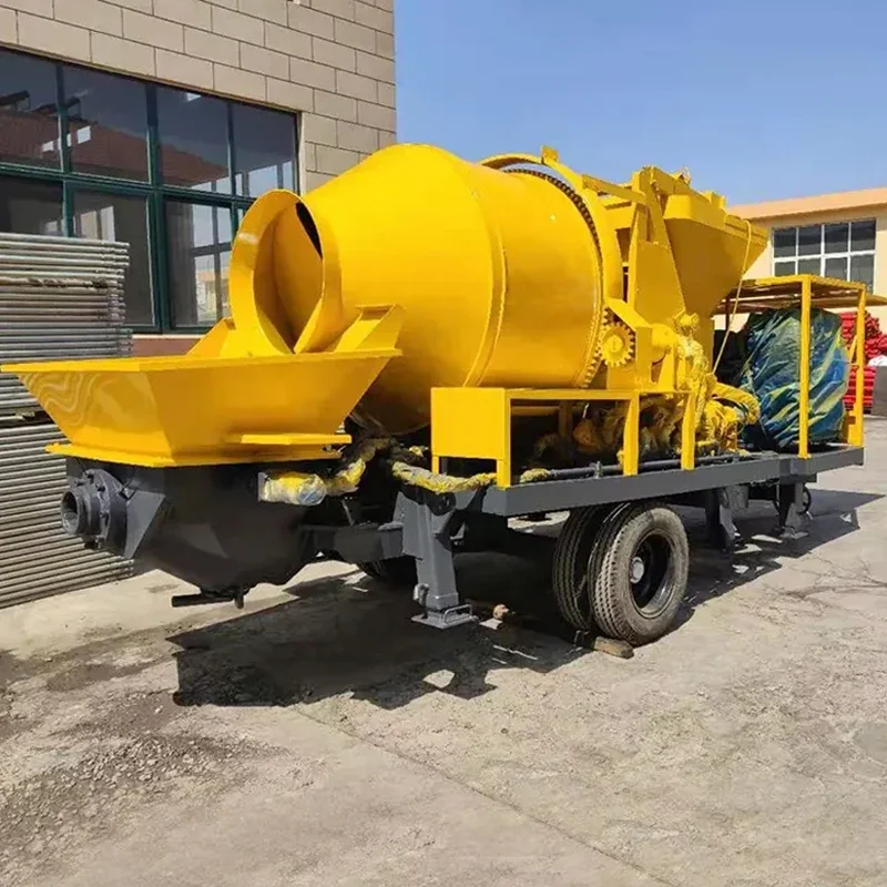 Diesel Electric Mini Concrete Mix Pump 2024 Hot Sale Gasoline Engine Cement Mixer Truck with Pump