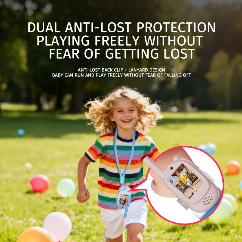 2 PCS Children's Video Walkie Talkie 2.0 inch HD Screen Rechargeable Voice Fonts One-Click Call Cartoon Intercom Gift For Kids