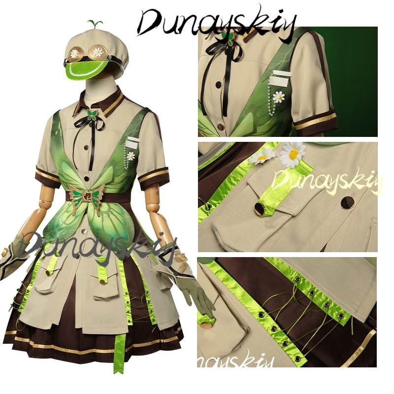 نيكي تأثيري أنيمي إنفينيتي نيكي الأخضر لوليتا فستان شعر مستعار العالم المفتوح مجموعة الغابات دعوى هالوين المرأة الزي المخصص