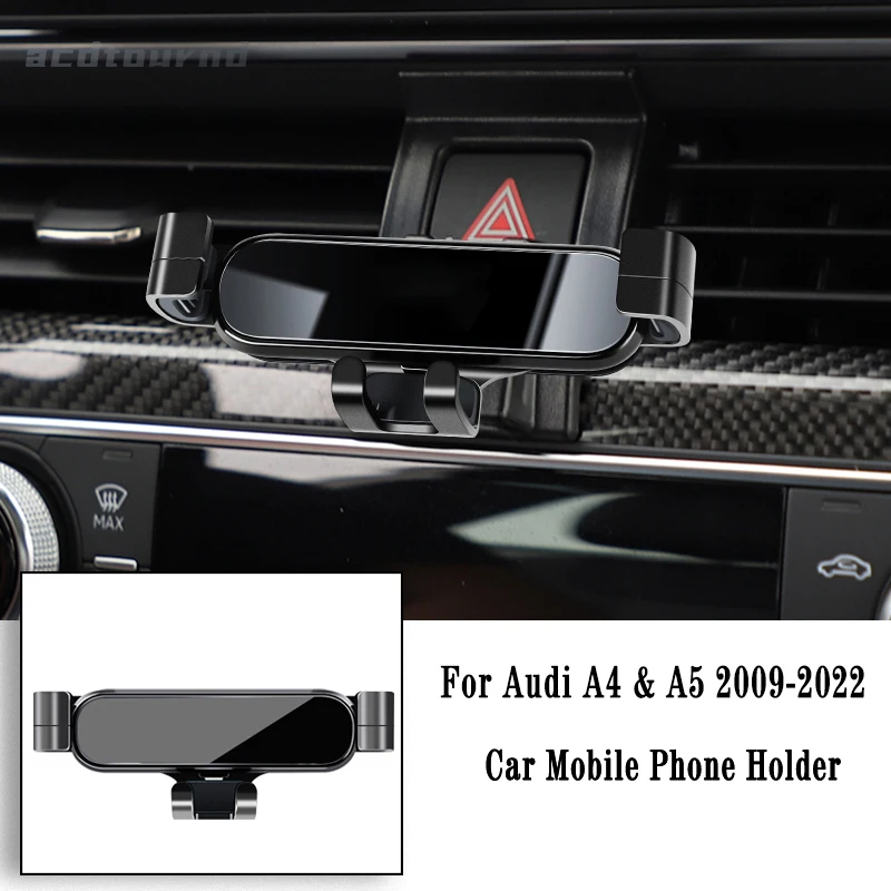 Car Phone Holder for Audi A4 B8 8KH B9 8WH A5 2009-2020 Gravity Navigation Bracket GPS Stand Air Outlet Clip Support Mount