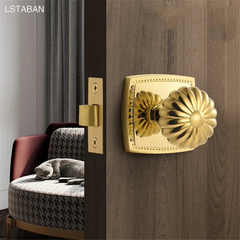 

Invisible Door Single-sided Lock Zinc Alloy Spherical Hidden Indoor Open Bedroom Secret Door Lock Single Tongue Wooden Door Lock