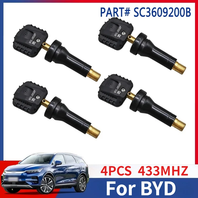 

433MHZ TPMS 4PCS SC3609200B For BYD Dolphin Han EV Song Plus Tang DM Surui E9 F3 Tire Pressure Monitor System Sensor SC-3609200B