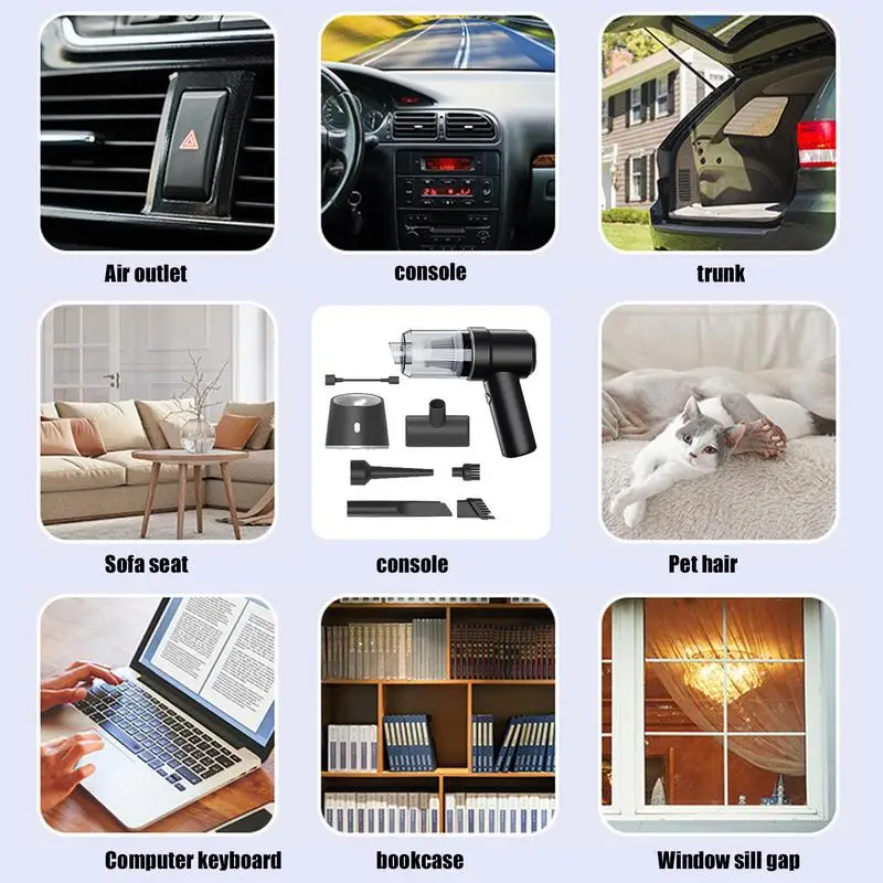 

Small Car Vacuum Car Vacuum High Power Cordless Cleaner Small 120W High Power Strong Suction Cleaning Supplies For Auto RV Boats