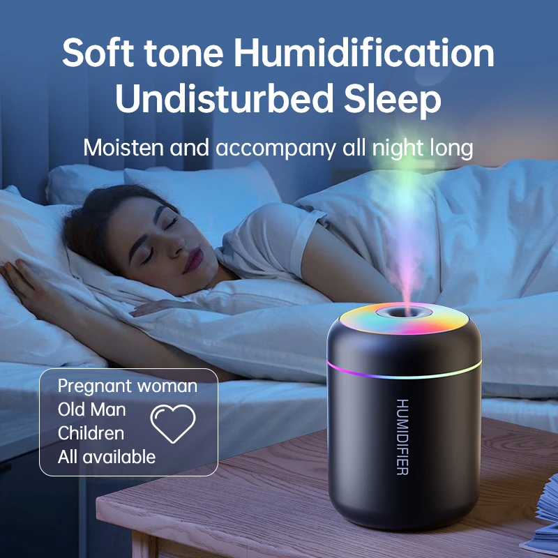 

180ML Mini Air Humidifier USB Electric Aroma Diffuser Essential Oil Purifier Aromatherapy Mist Maker Lights For Car Home Bedroom