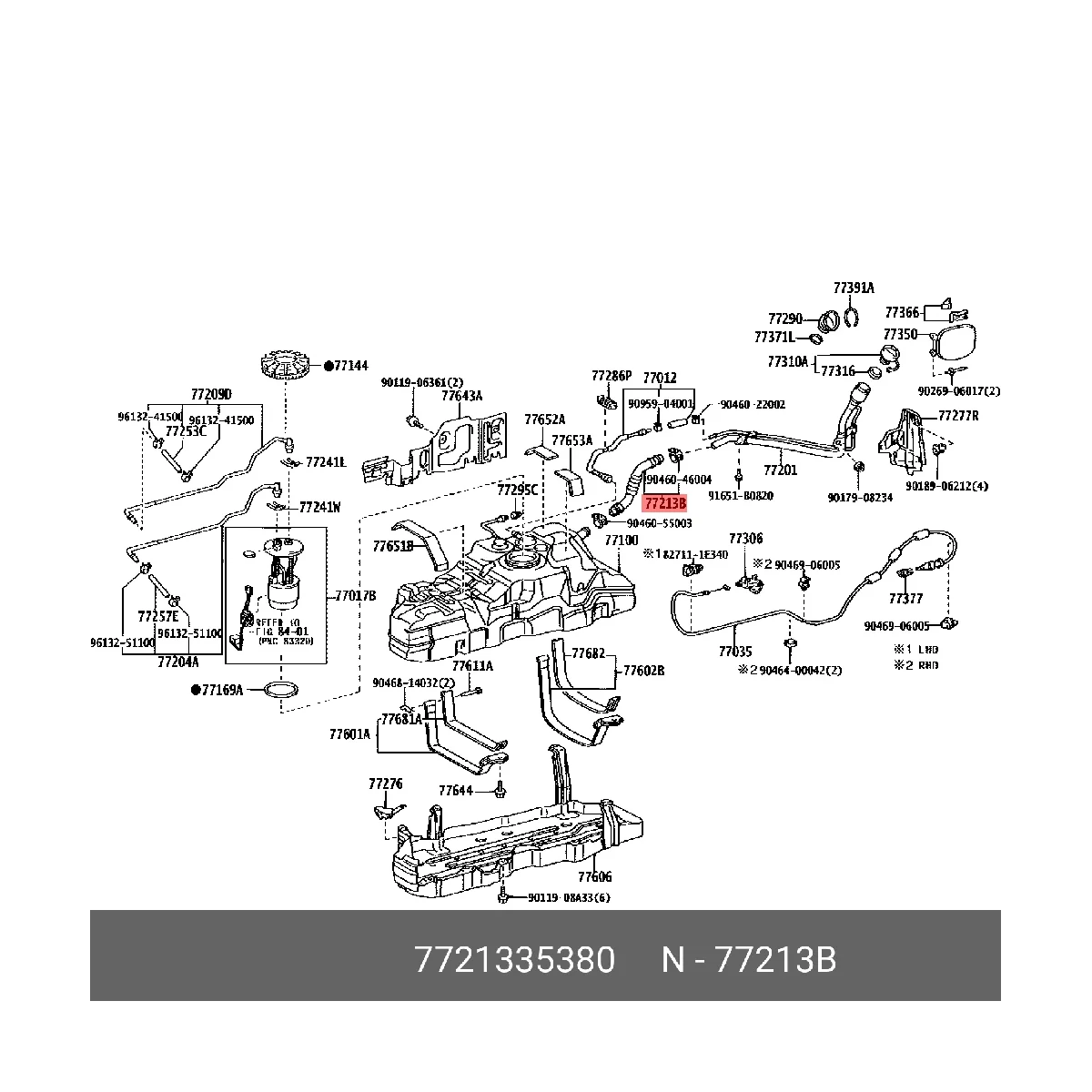 For Toyota LandCruiser Prado 120 SERIES 2002-2009 Fuel Tank Filler Hose & Clamp 7721335380 7721335390