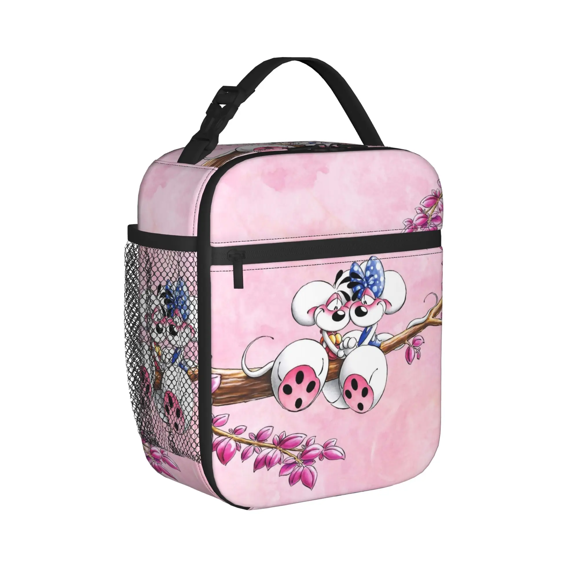Cute Cartoon D-Diddl Mouse Thermal Insulated Lunch Bag for Work  Portable Food Container Bags Thermal Cooler Lunch Boxes