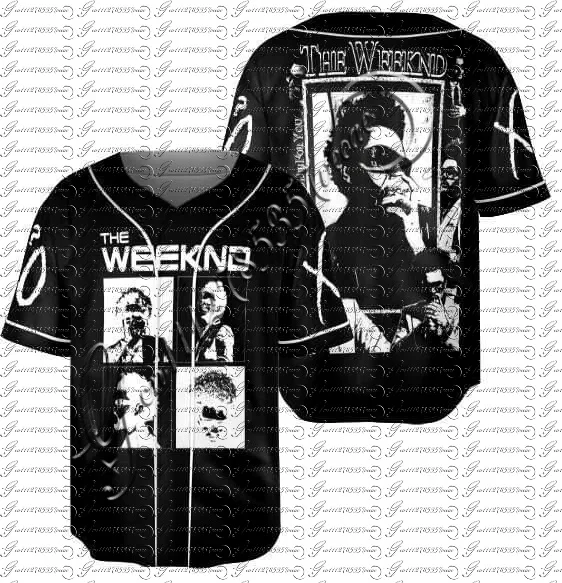 the Weeknd Hip Hop Baseball Jersey Unisex Short Sleeve Button up Shirt Streetwear 2026 New Hot Fan Gift Family Matching