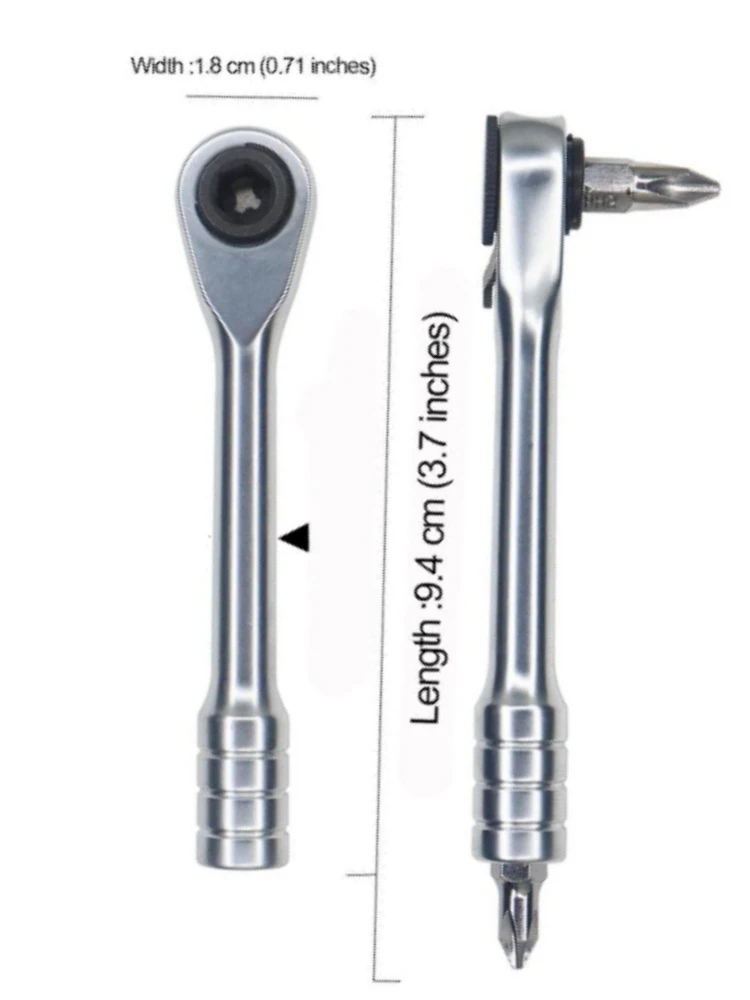 Clé bidirectionnelle anticorrosion à 72 dents, Mini clé à cliquet de 1/4 pouces, clé à cliquet magnétique réversible, outil ménager