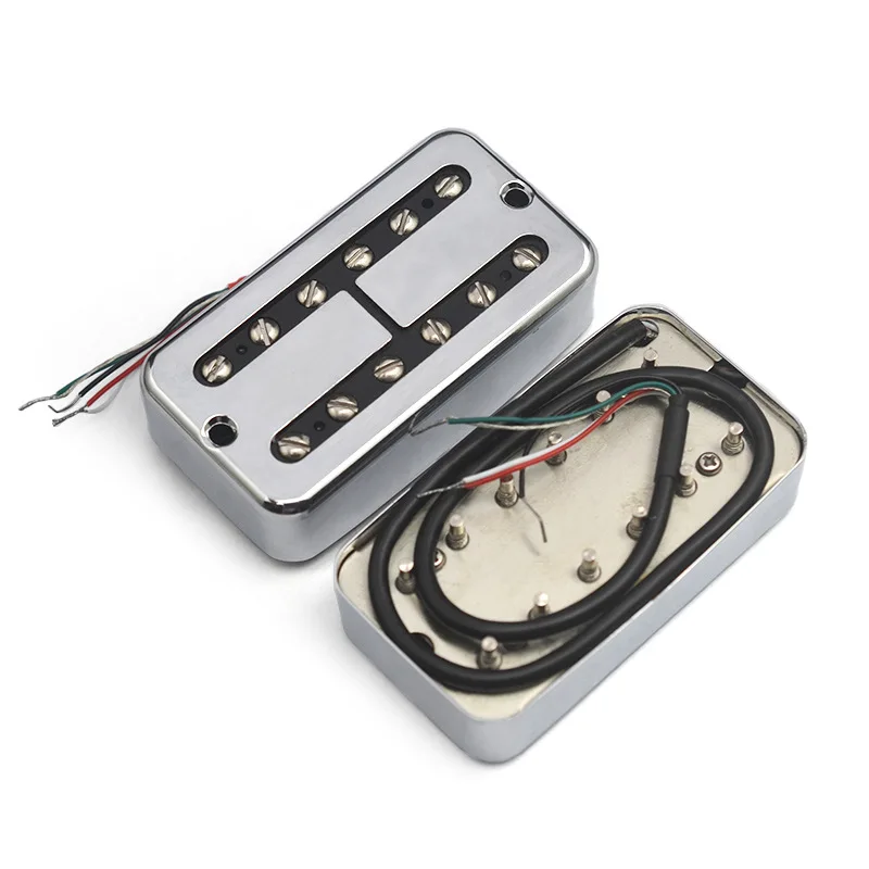 Guitar Alnico 5 Humbucker Pickup Brass Cover 4-Conductor Coil Split for TV Style Electric Guitar Dual Coil Pickup