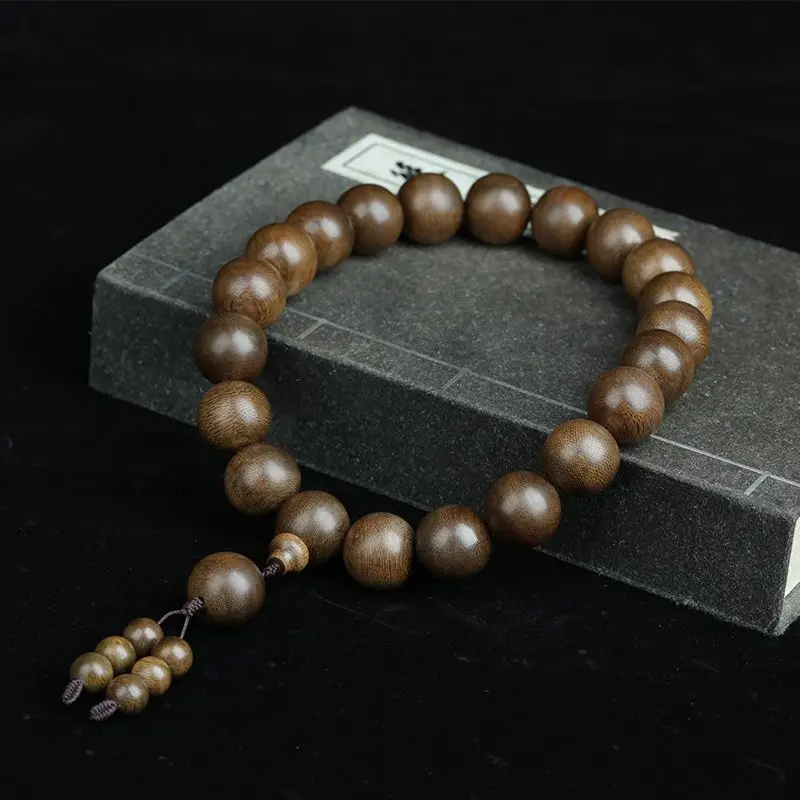 Pure Kalimantan Natural Eaglewood Beads Bracelet Men and Women Handheld Prayer Beads 24PCs Older Material Made Prayer Beads