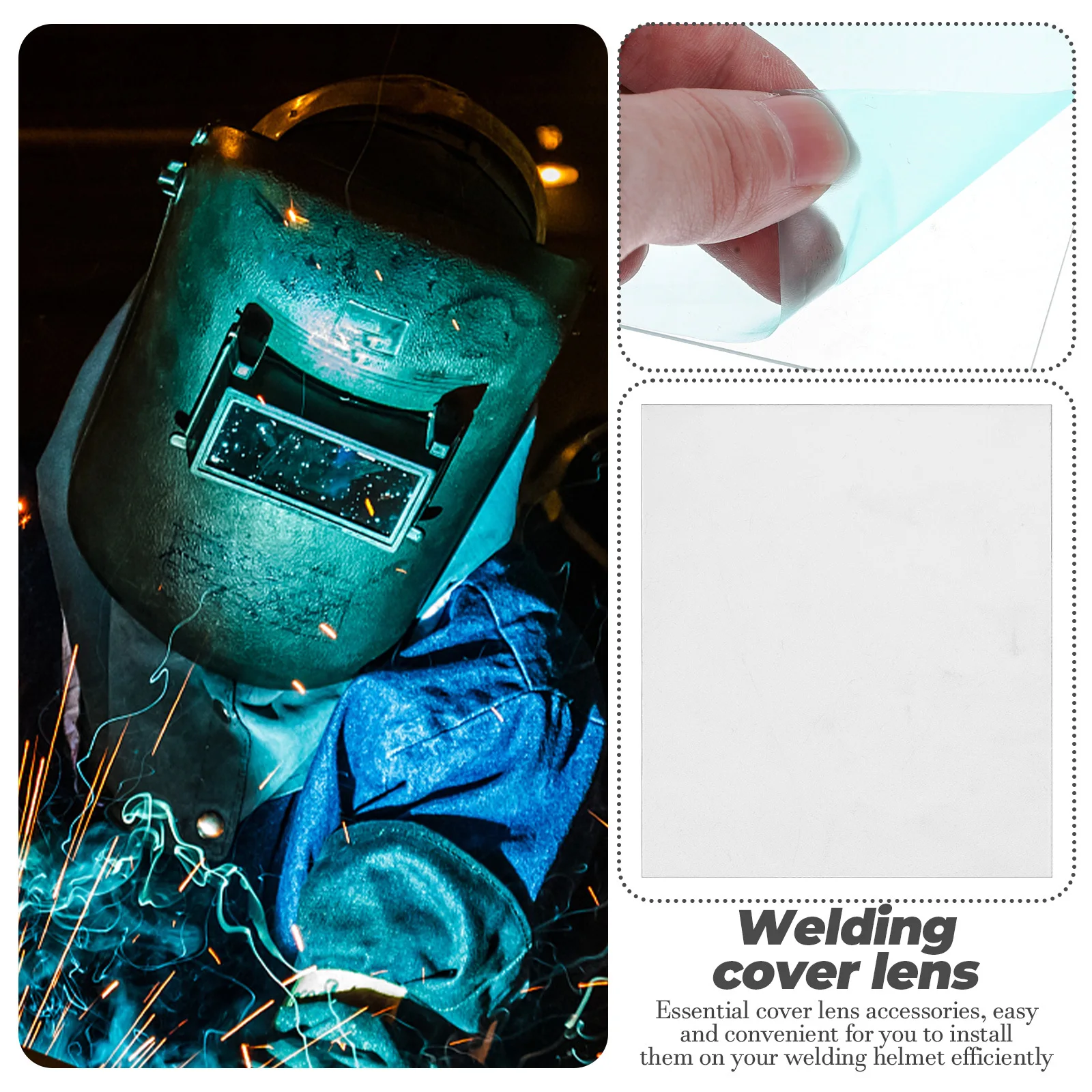 10Pcs Welding Protective Lens Replacement for Auto Darkening Stable Wear Resistant Welding Accessories