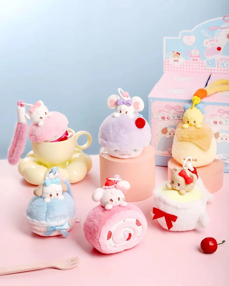 Novo genuíno mikko querida chá da tarde série vinil caixa cega perfumado pingente caixa mistério dos desenhos animados decoração do bolo presente