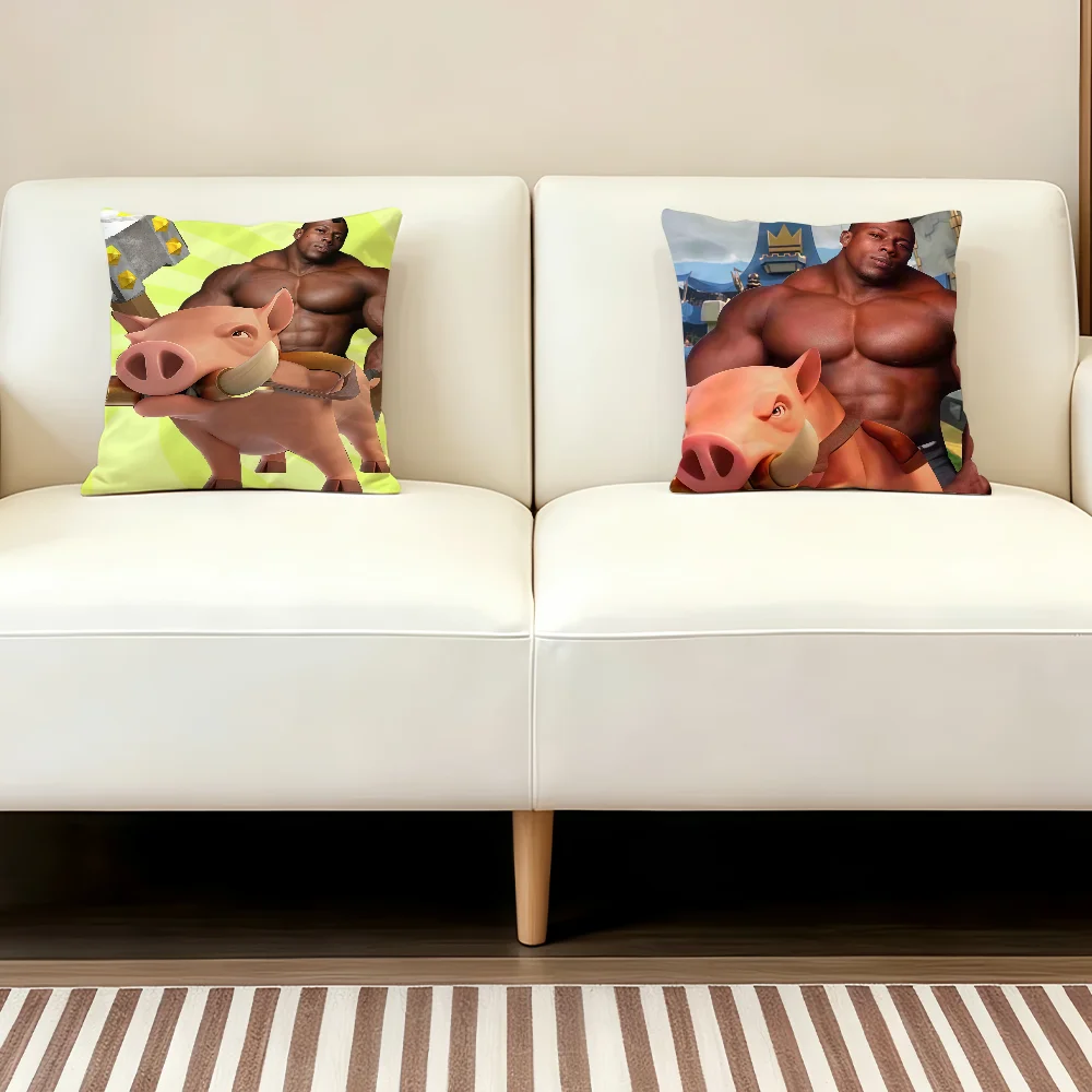 Meme Pig Funny Hog Rider cushion cover Comfortable Decorative For Bedroom Living room Dormitory Picnic and Holiday Decoration